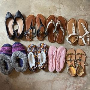 Women’s flats, flip flops and slippers